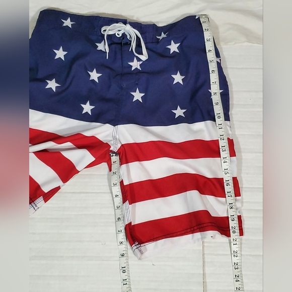 BIOWORLD AMERICAN FLAG PATRIOTIC FOURTH OF JULY SWIM TRUNK BOARD SHORT MENS XL - Picture 5 of 6